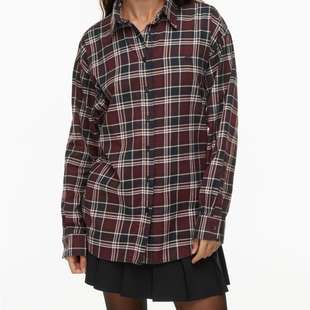 Burgundy Sunday Best flannel: size 2XS